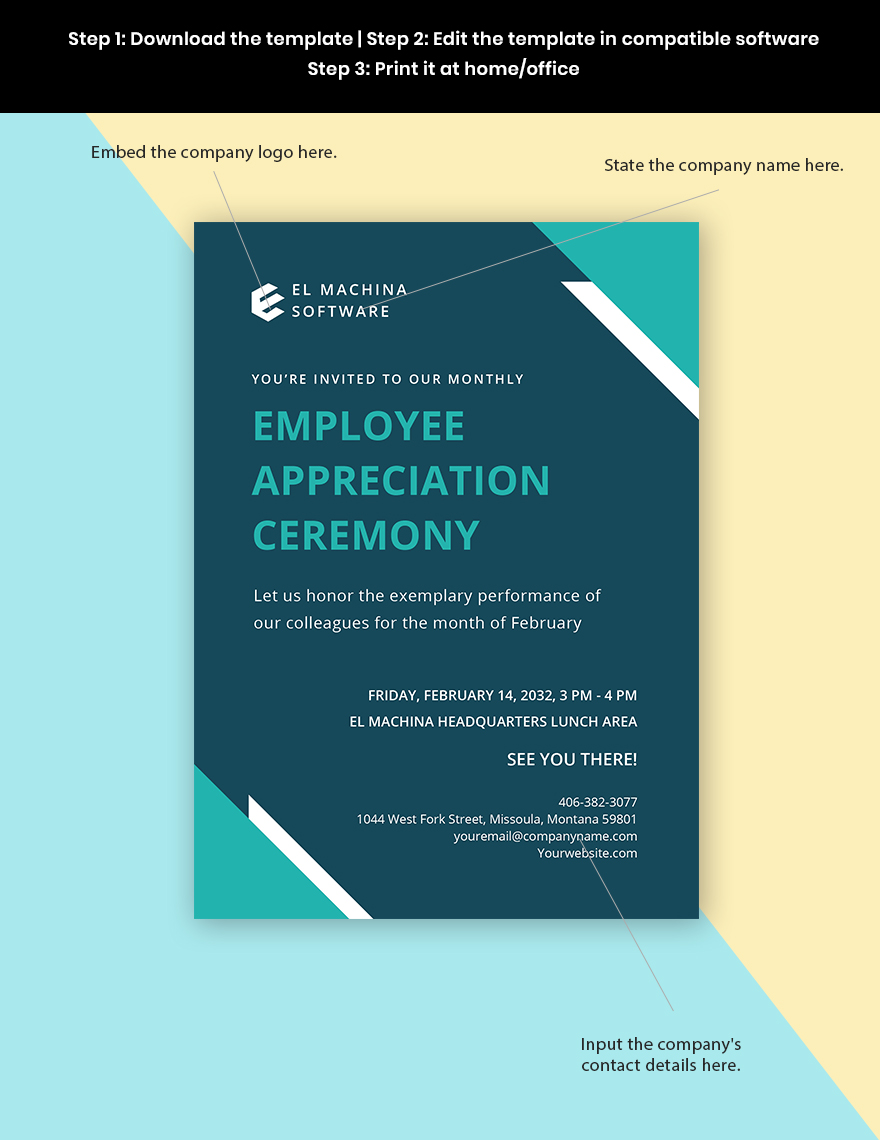 IT Employee Appreciation Invitation Template in Illustrator Pages PSD