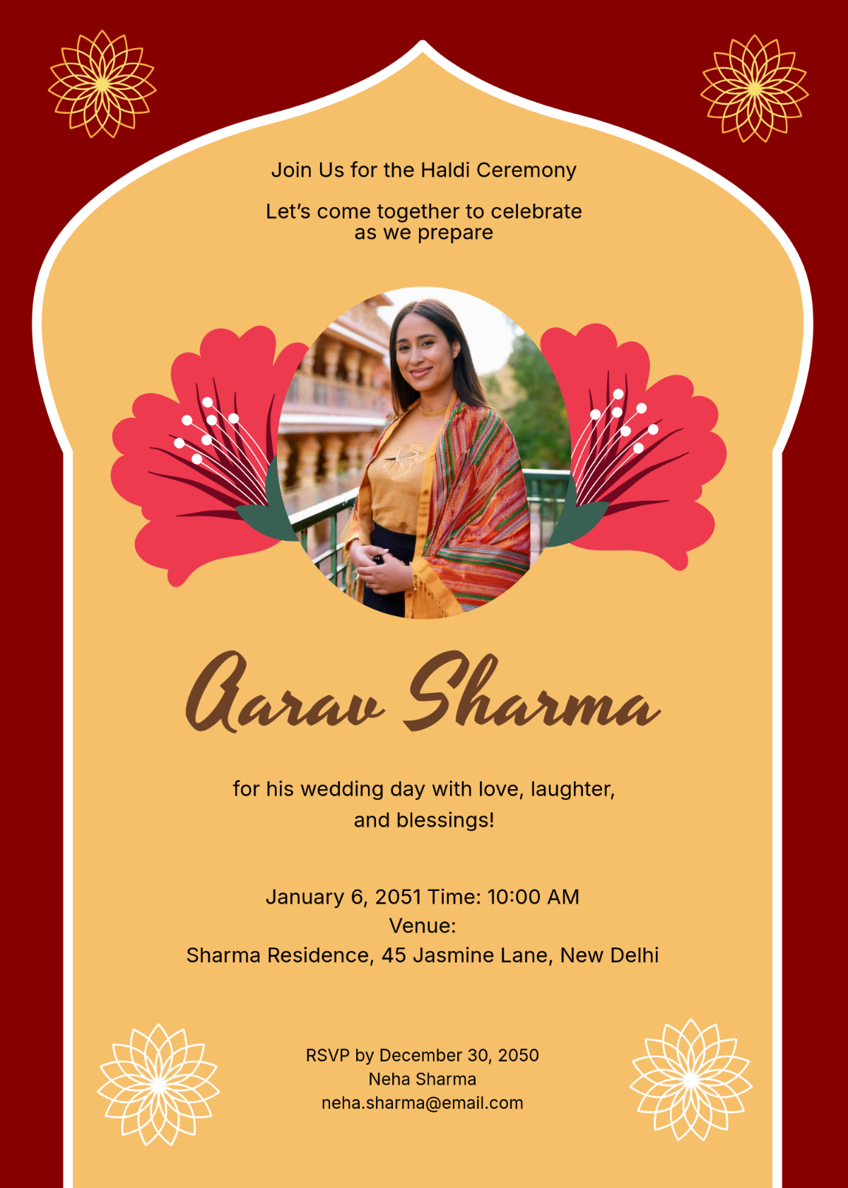 Ladies Haldi Ceremony Invitation