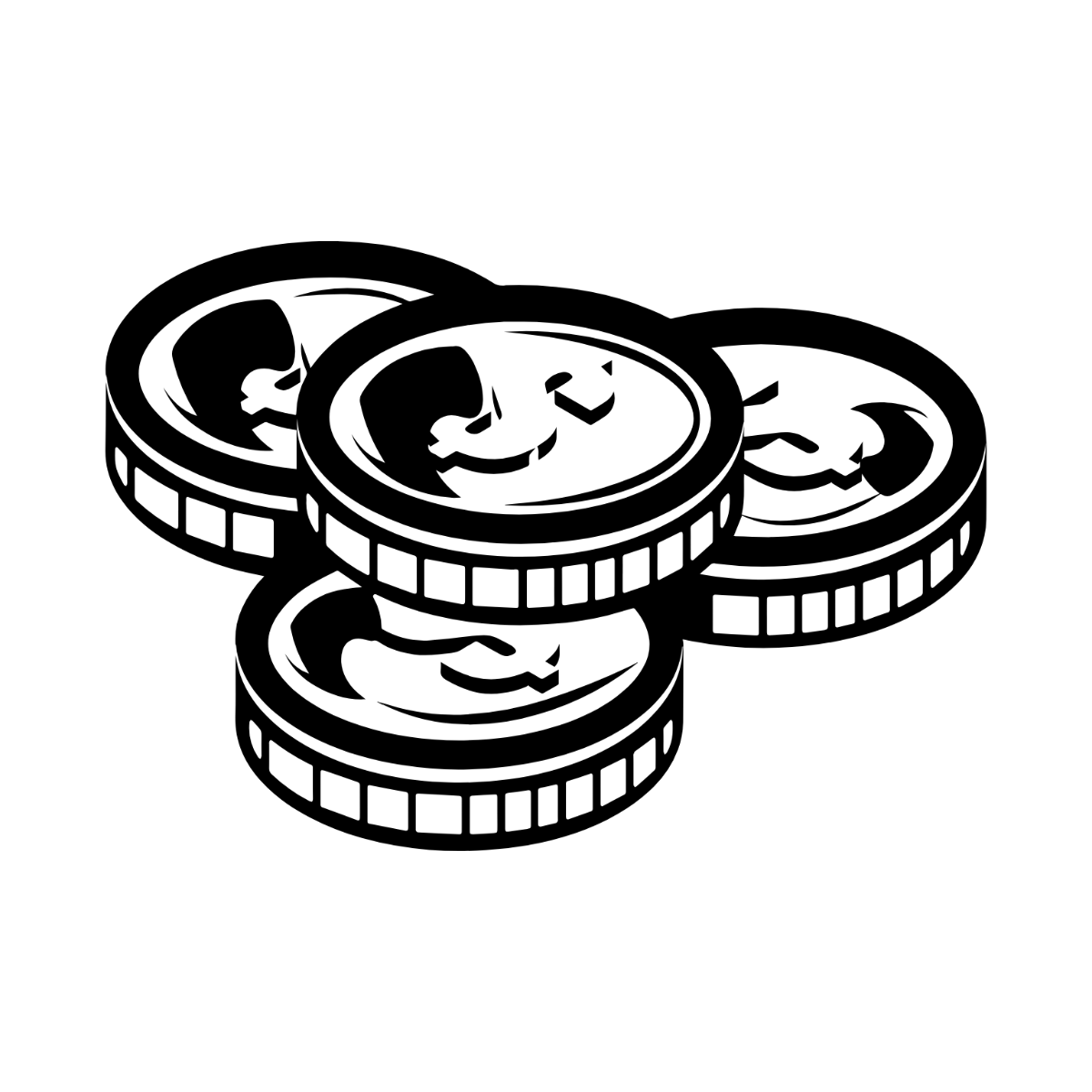 Money Black and White Clipart