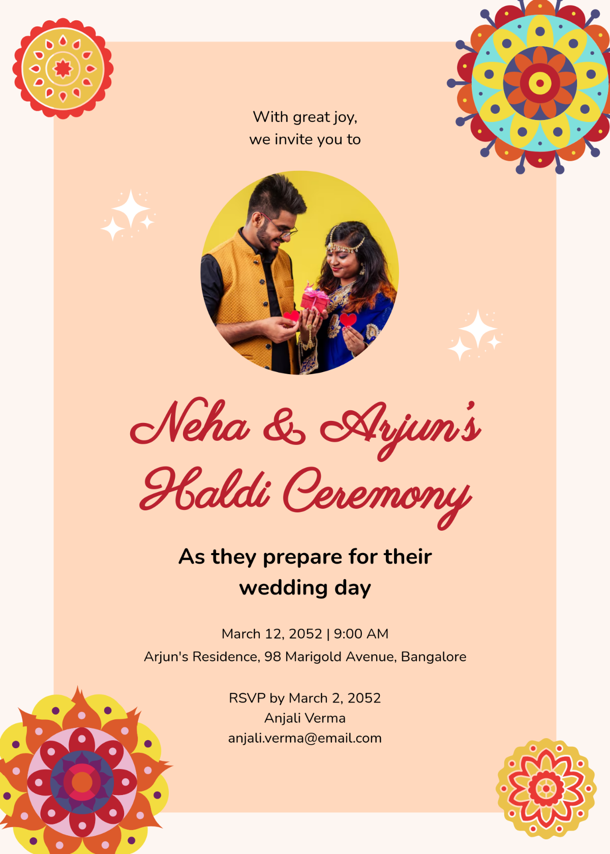 Haldi Ceremony Marriage Invitation