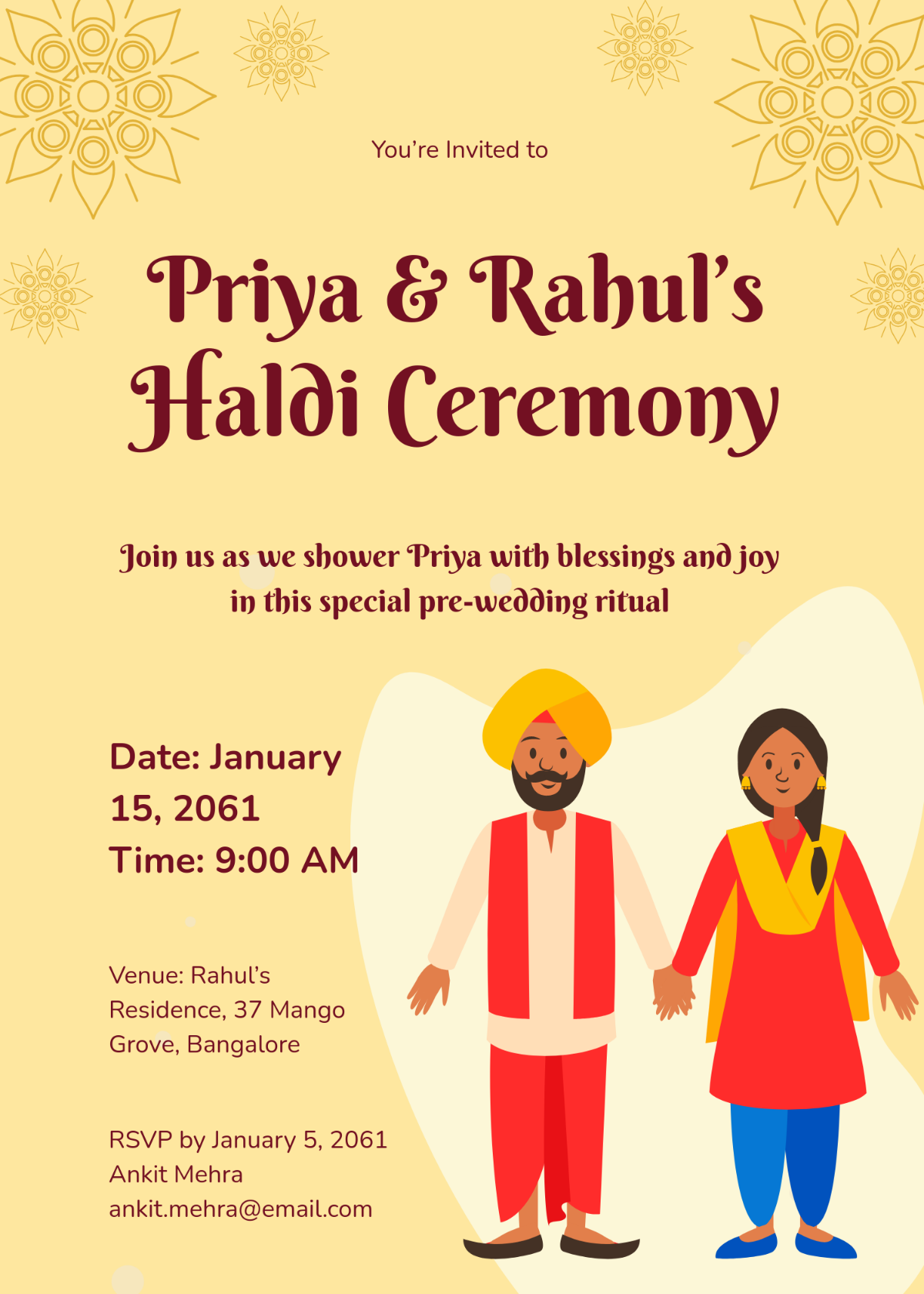 Personalized Haldi Ceremony Invitation