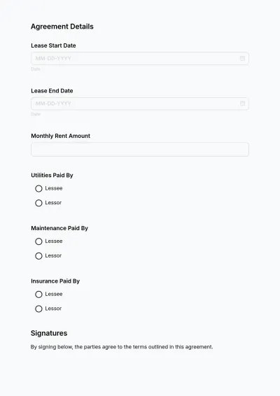 Free Food Truck Lease Agreement Form Template to Edit Online