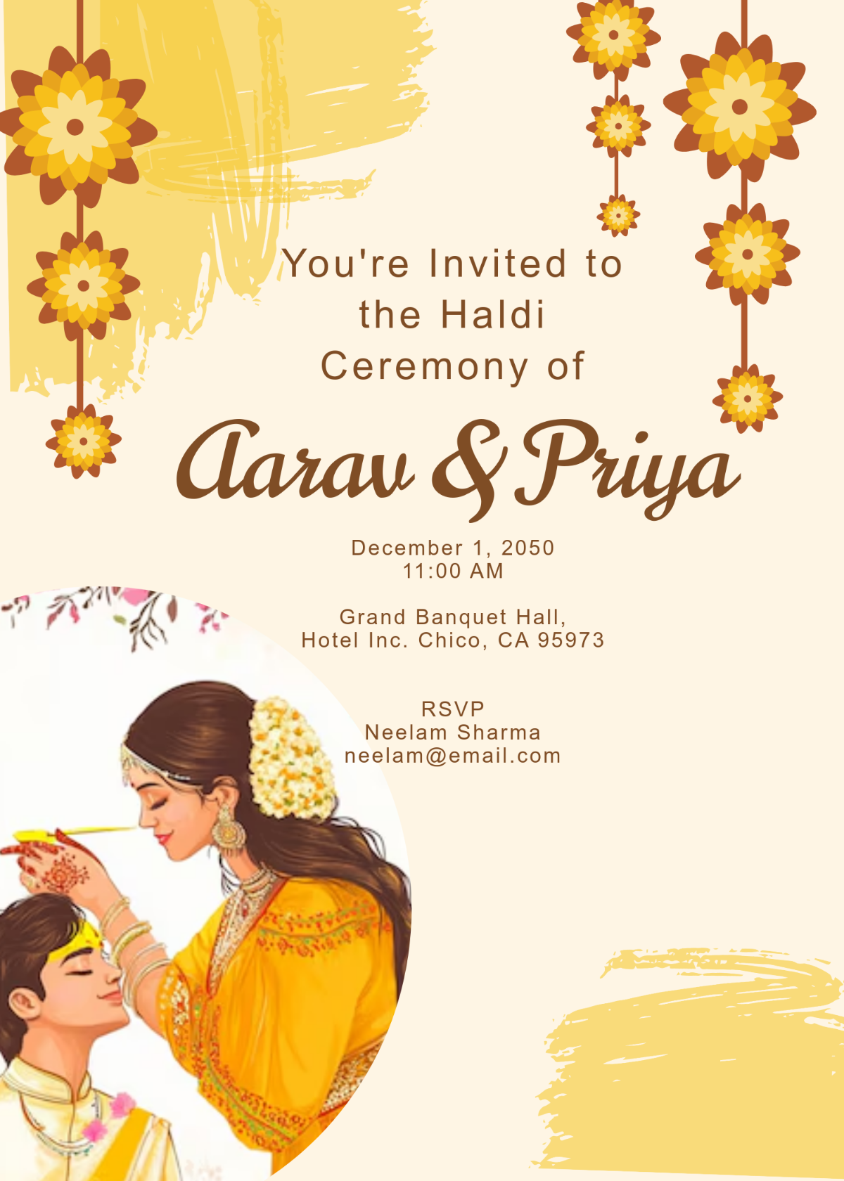 Couple Haldi Ceremony Invitation Template