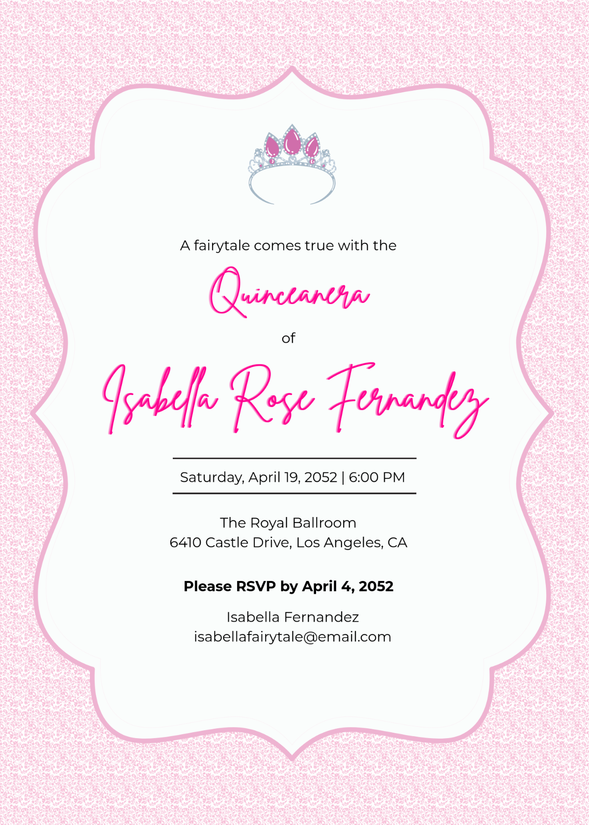 Fairytale Quinceañera Invitation Template - Edit Online & Download