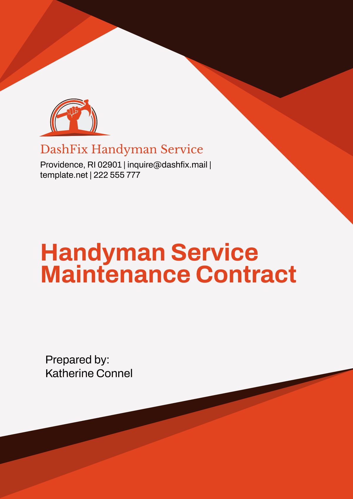 Handyman Service Maintenance Contract Template - Edit Online & Download