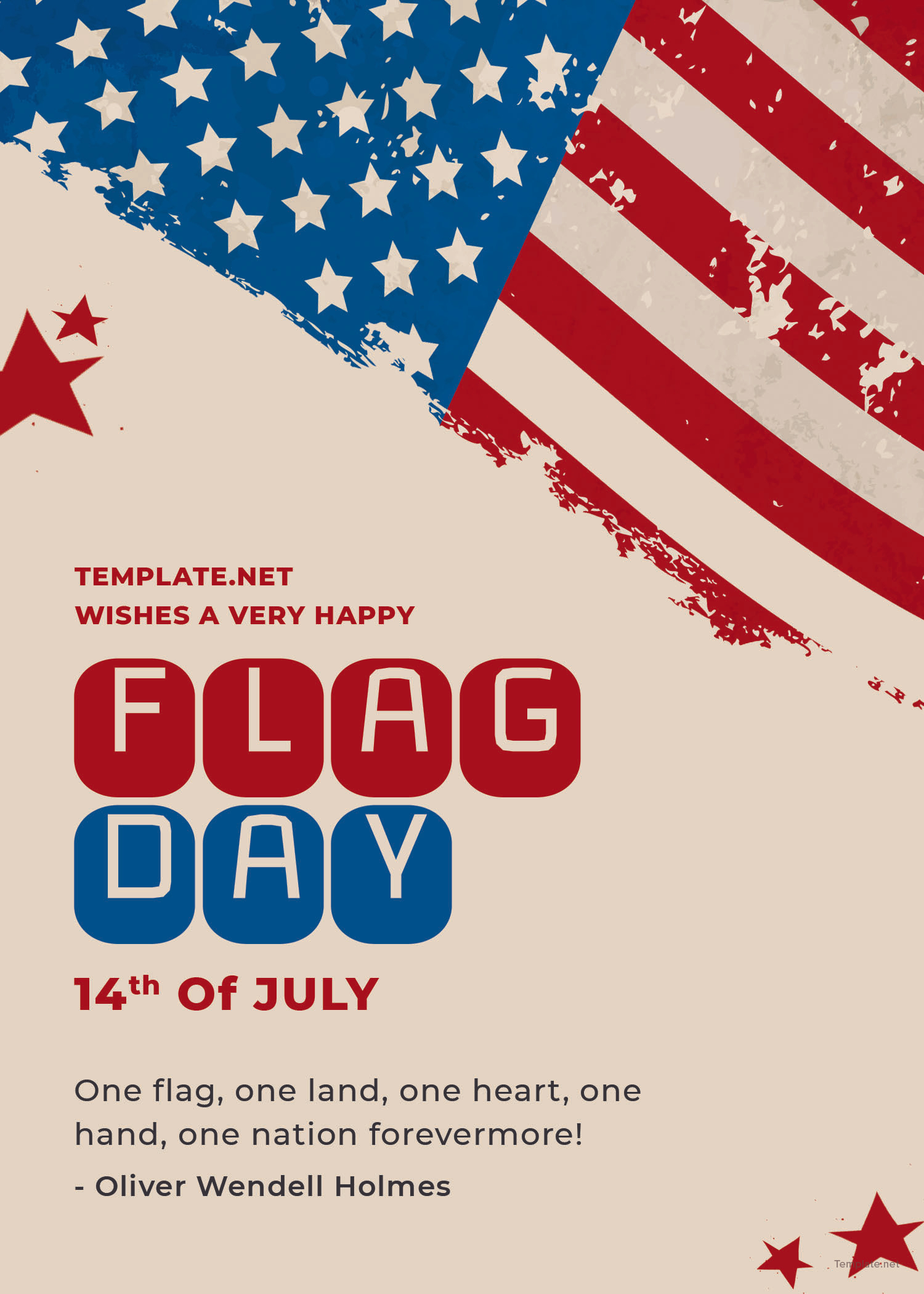 flag day greeting card template
