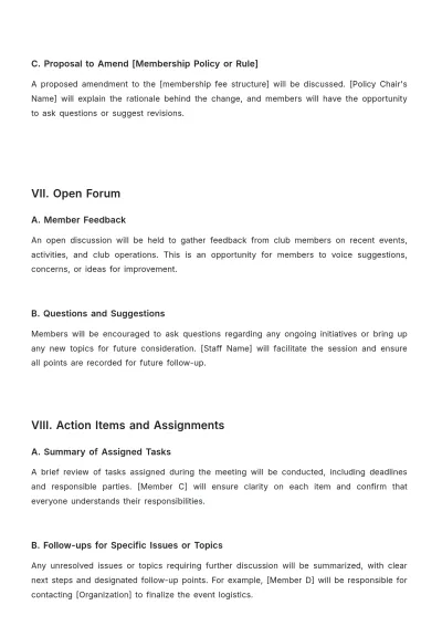 Free Sports Club Meeting Agenda Template to Edit Online