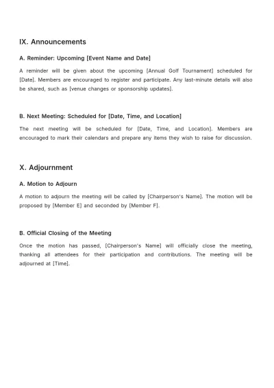 Free Sports Club Meeting Agenda Template to Edit Online