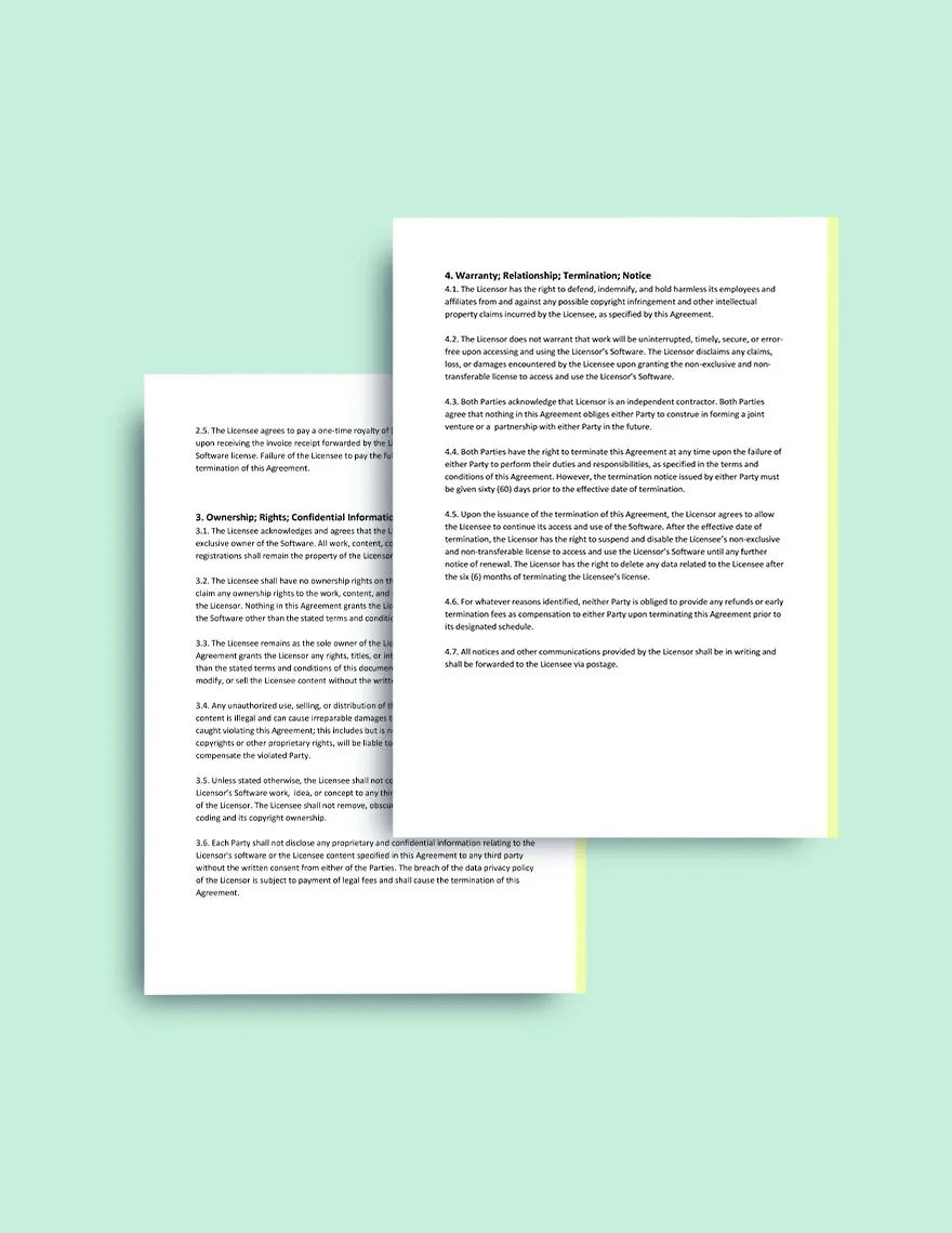 Software Copyright Agreement Template Download in Word, Google Docs