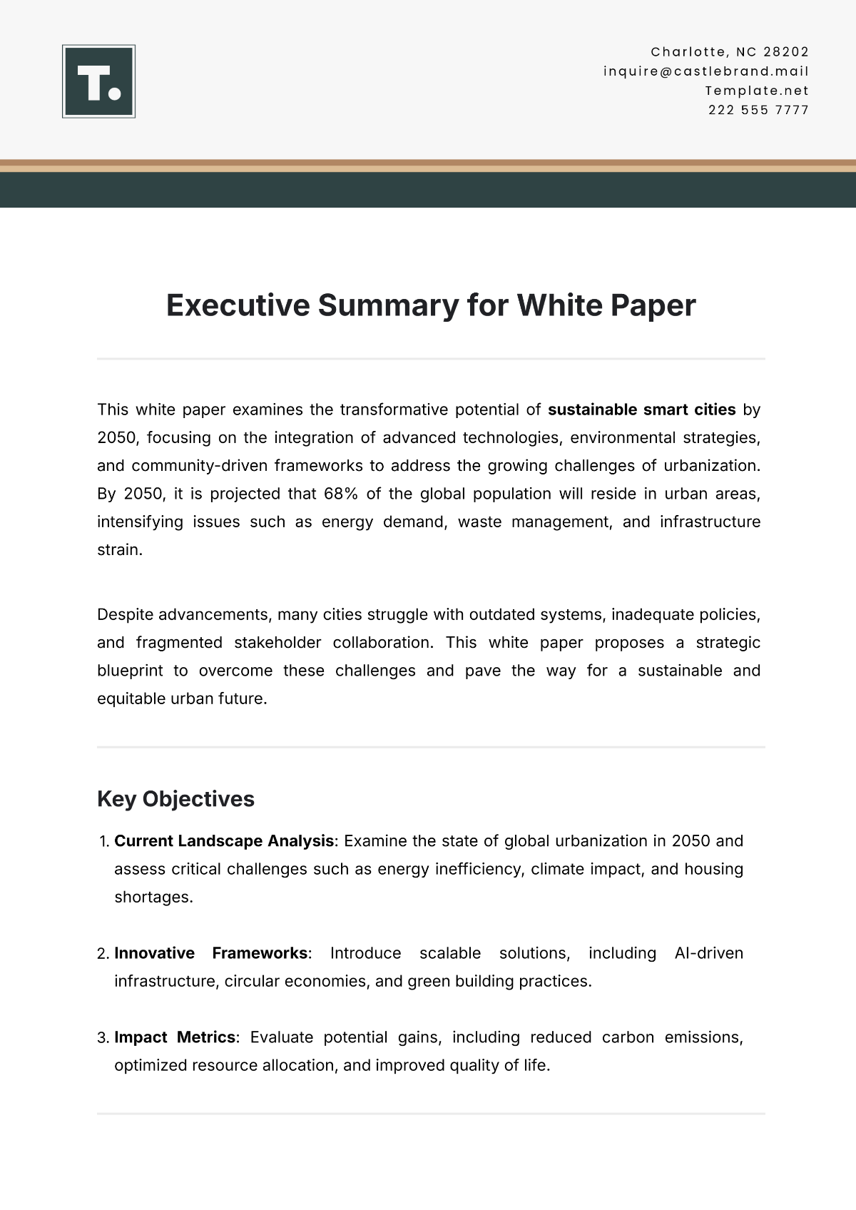 Executive Summary for White Paper Template - Edit Online & Download