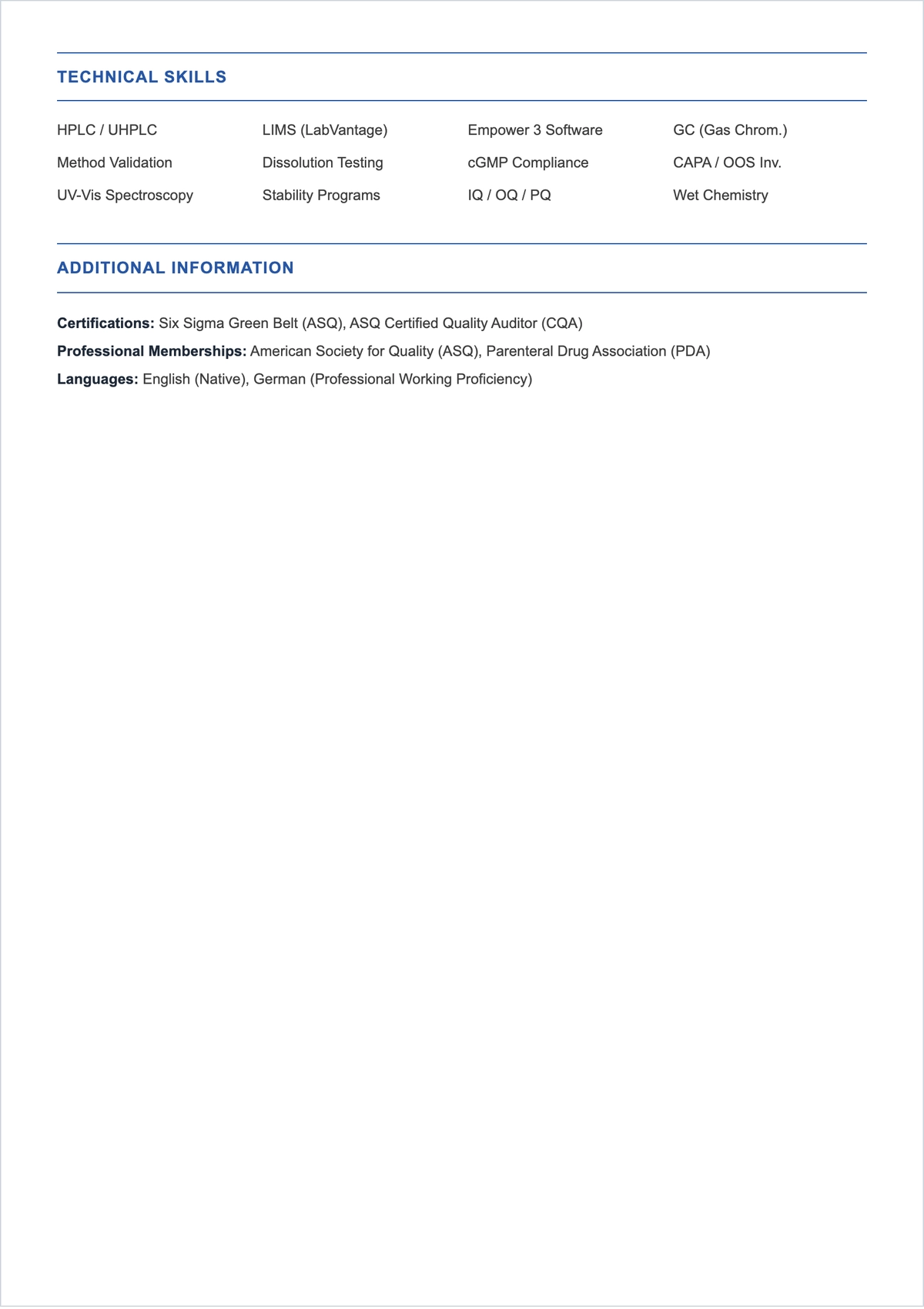 Free QC Manufacturing ATS Resume Template, AI Resume Builder