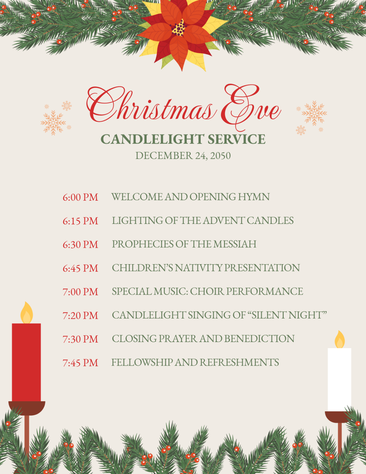 Christmas Eve Service Program