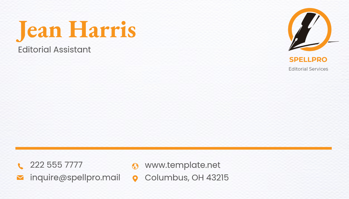 Editorial Service Business Card Template - Edit Online & Download