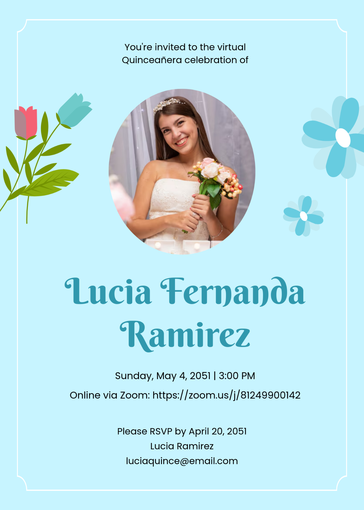 Digital Quinceañera Invitation