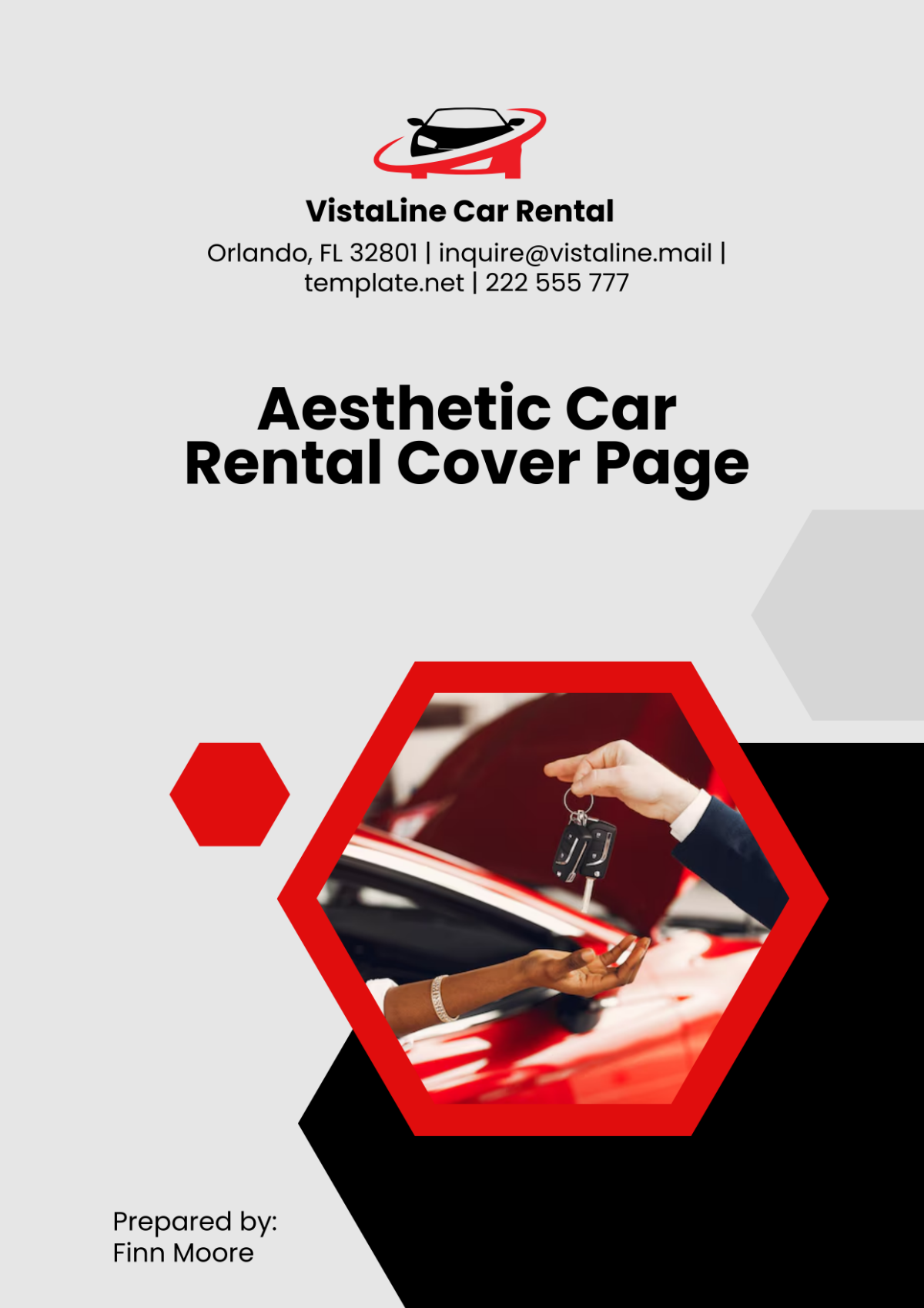 Aesthetic Car Rental Cover Page Template