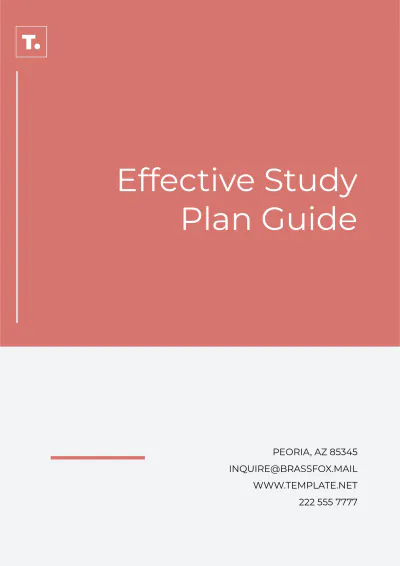 Free Effective Study Plan Guide Template to Edit Online