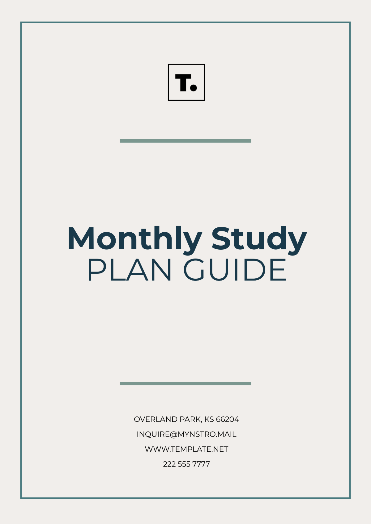 Printable Monthly Study Plan Guide Template - Edit Online & Download