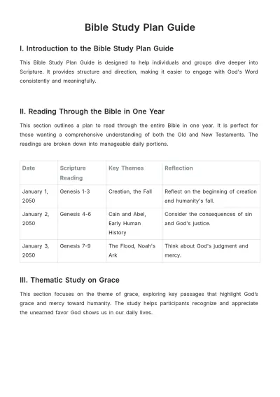 Free Bible Study Plan Guide Template to Edit Online