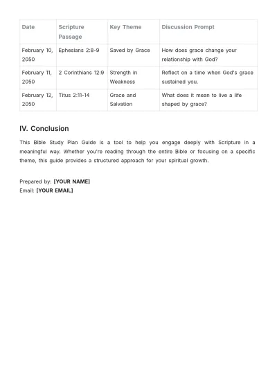 Free Bible Study Plan Guide Template to Edit Online