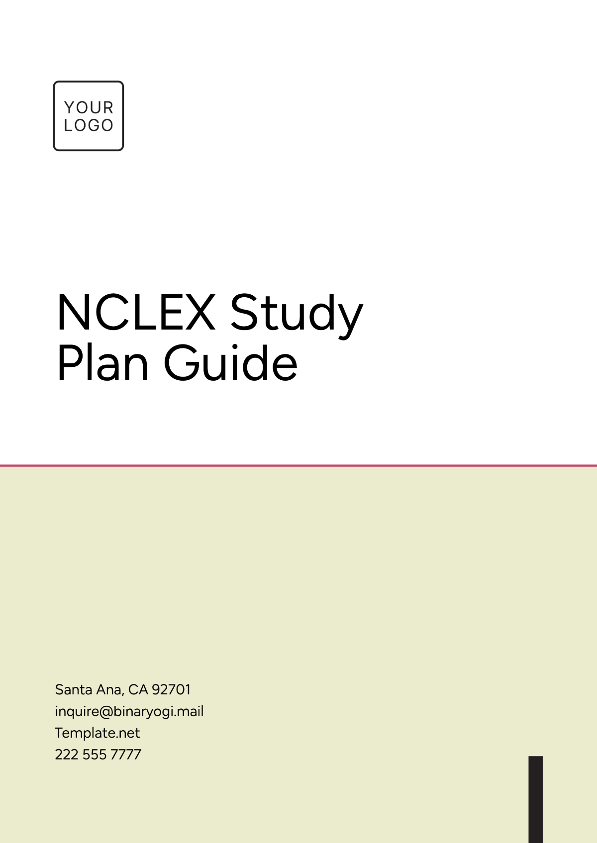 NCLEX Study Plan Guide Template - Edit Online & Download