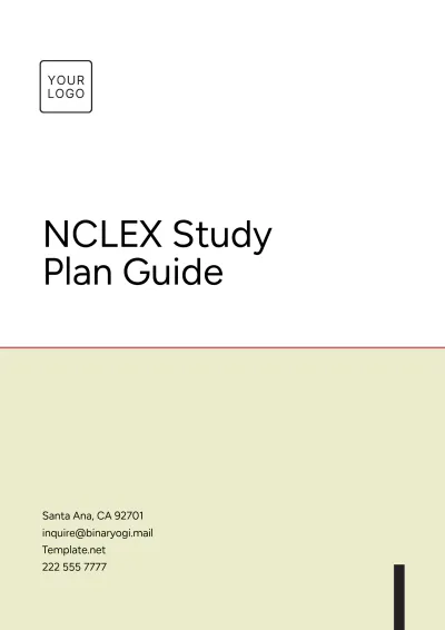 Free NCLEX Study Plan Guide Template to Edit Online