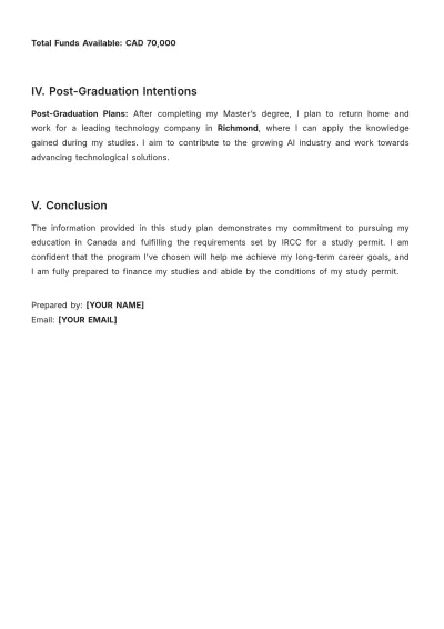 Free IRCC Study Plan Guide Template to Edit Online