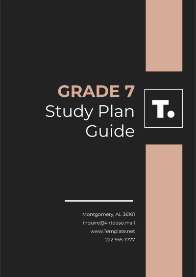 Free Grade 7 Study Plan Guide Template to Edit Online