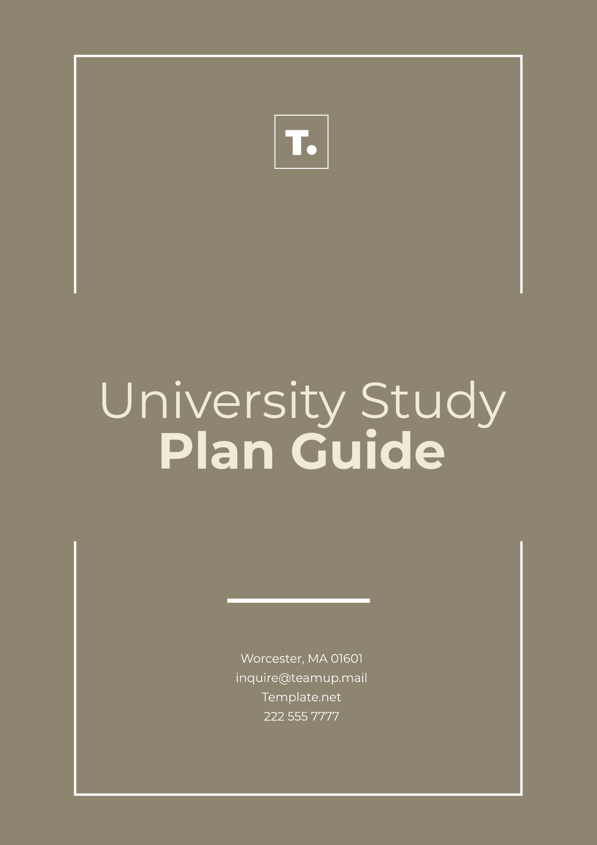 University Study Plan Guide Template - Edit Online & Download