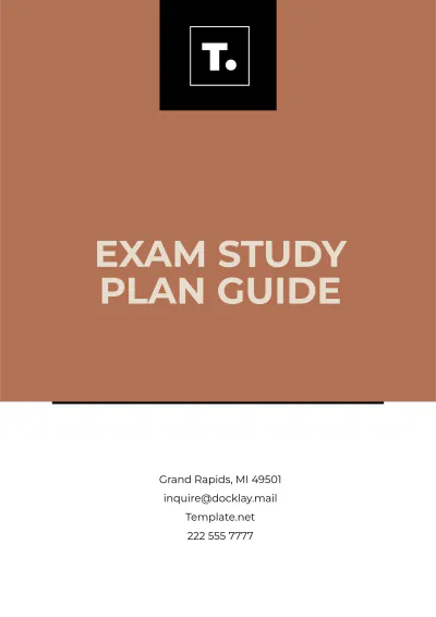 Free Exam Study Plan Guide Template to Edit Online