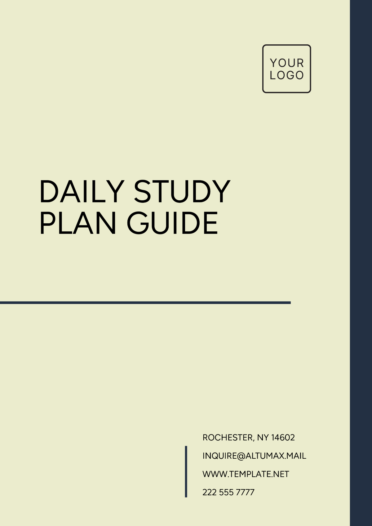 Daily Study Plan Guide Layout Template - Edit Online & Download