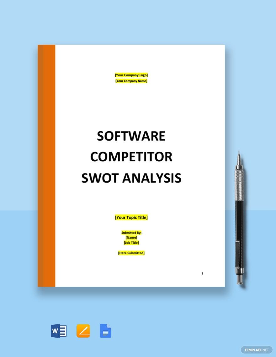 Software Competitor SWOT Analysis Template