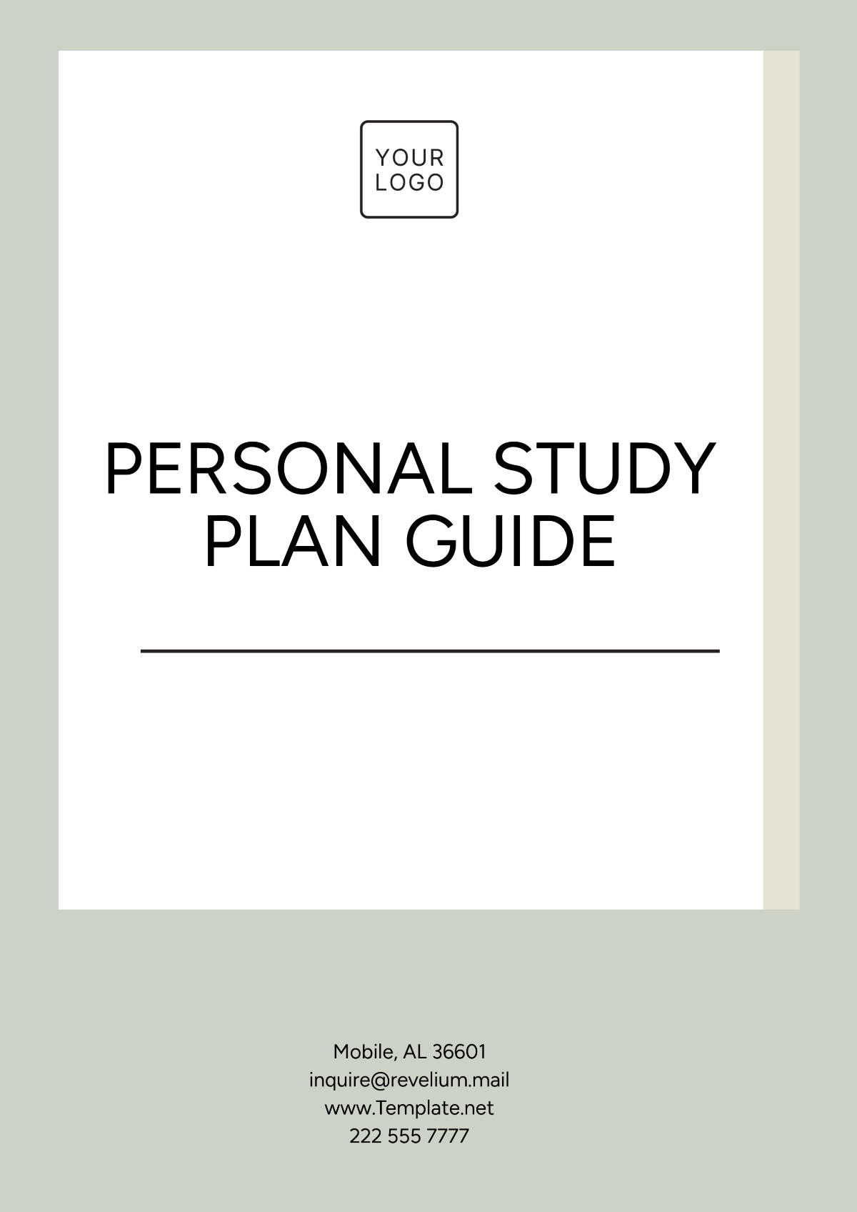 Personal Study Plan Guide Outline Template - Edit Online & Download