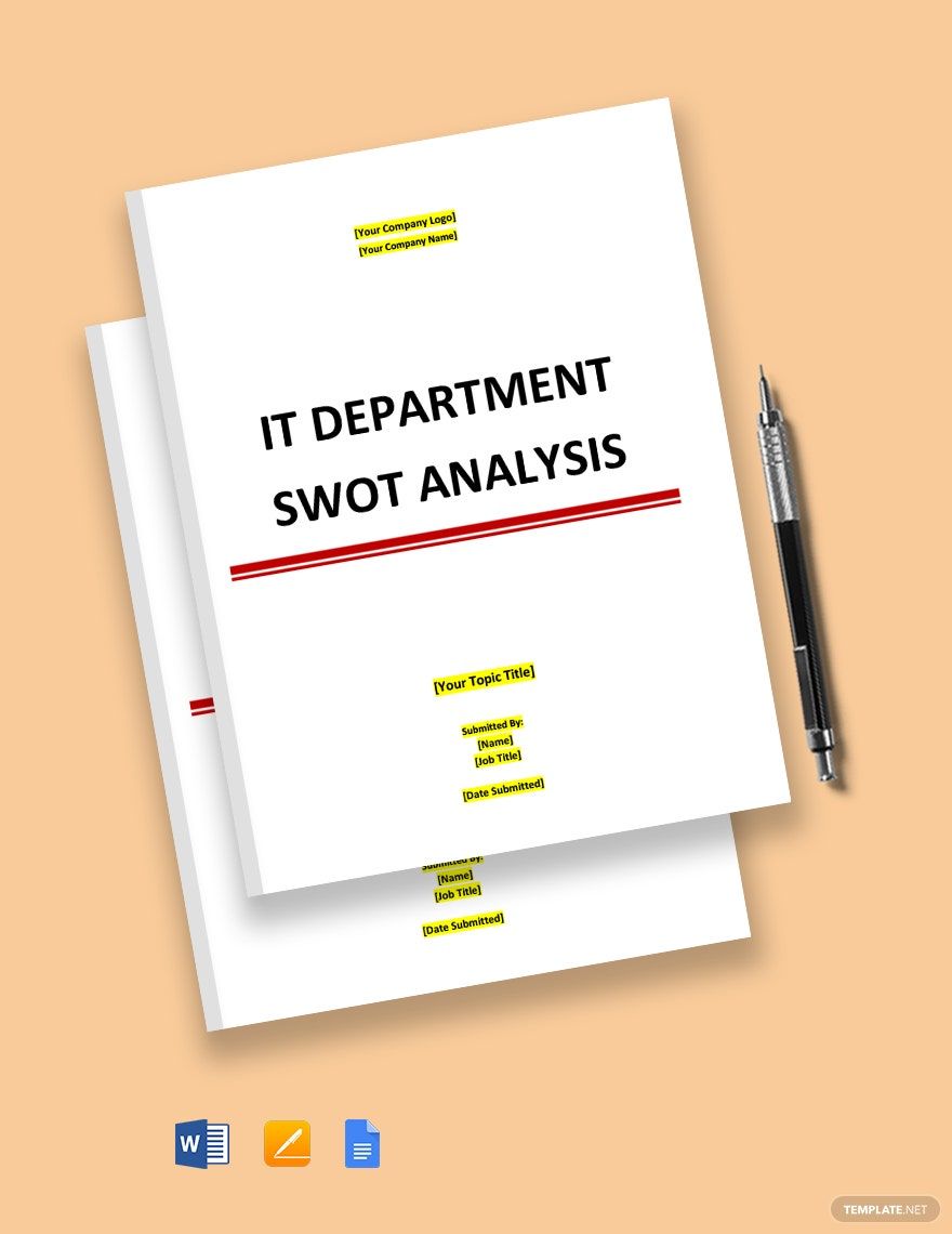 IT Department SWOT Analysis Template