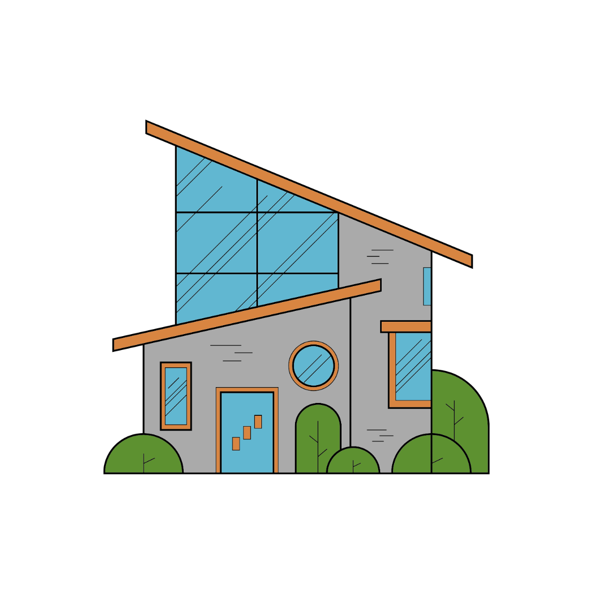 Free Modern House Clipart Template - Edit Online & Download