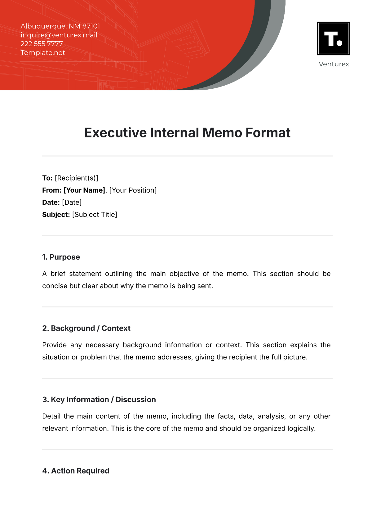 Free Executive Internal Memo Format Template - Edit Online & Download ...