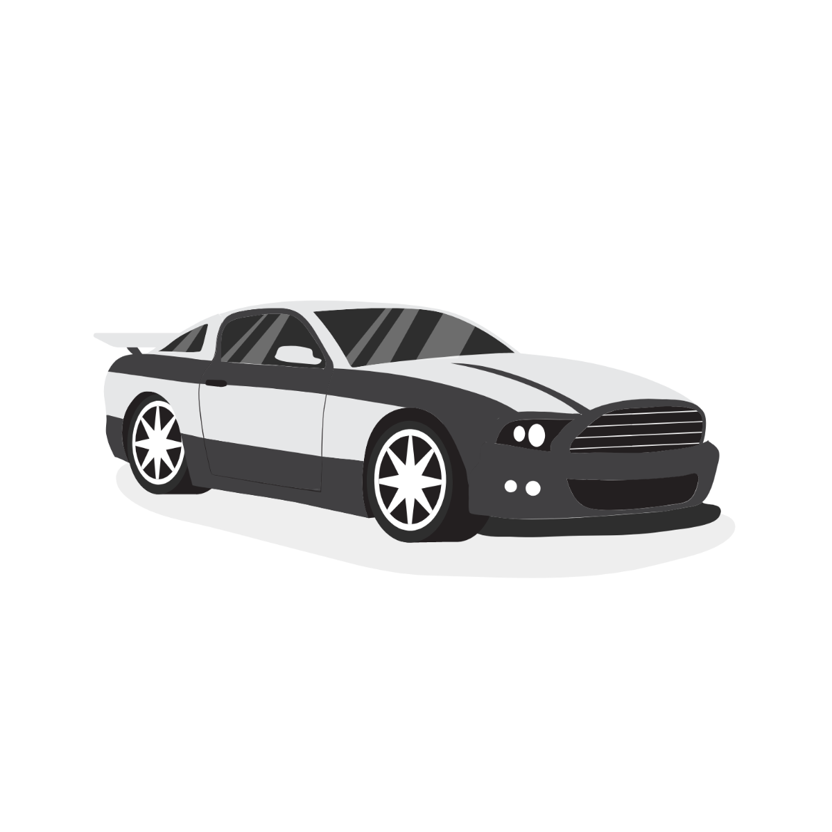 Black and White Car Clipart