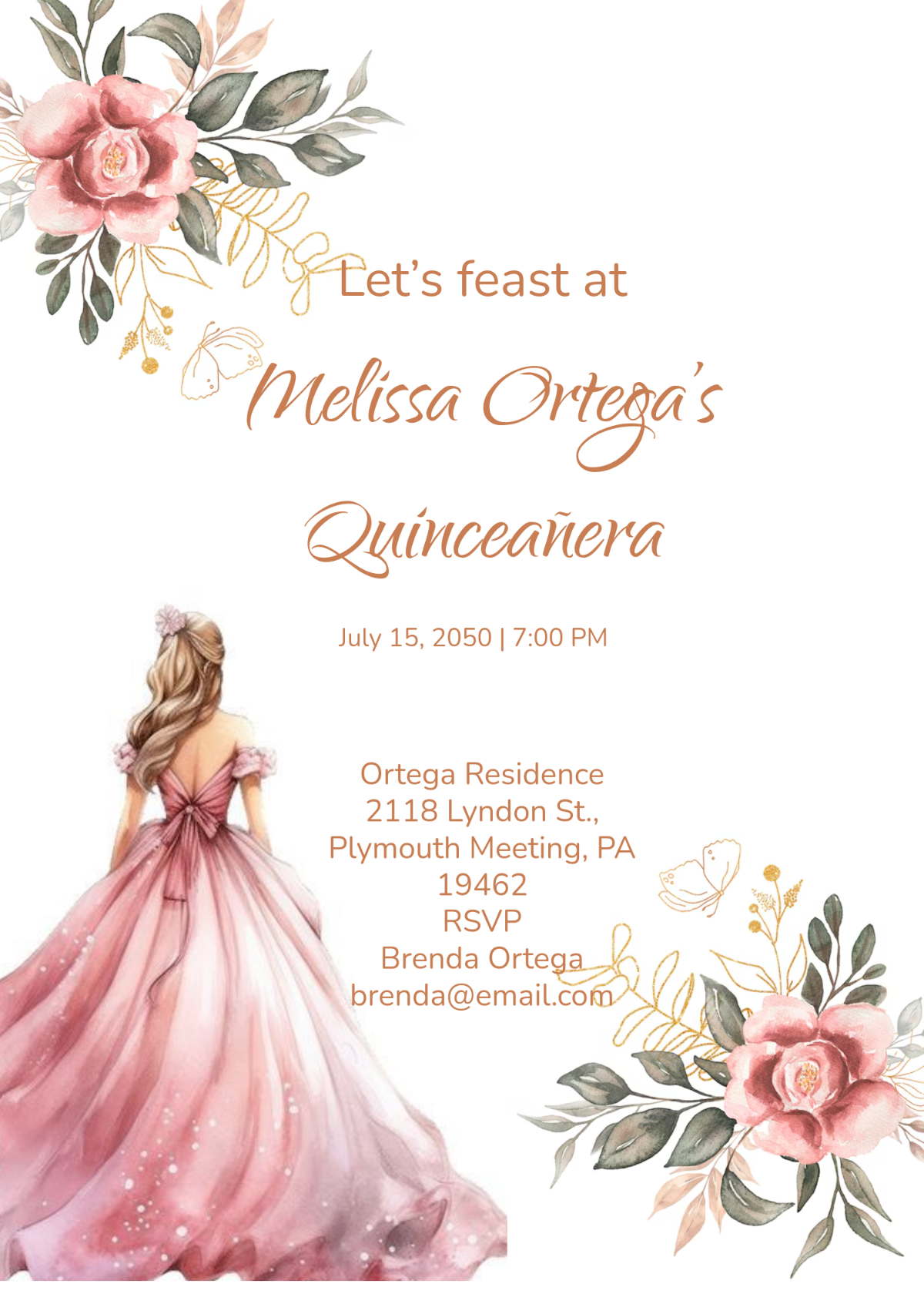 Unique Quinceañera Invitation Template - Edit Online & Download