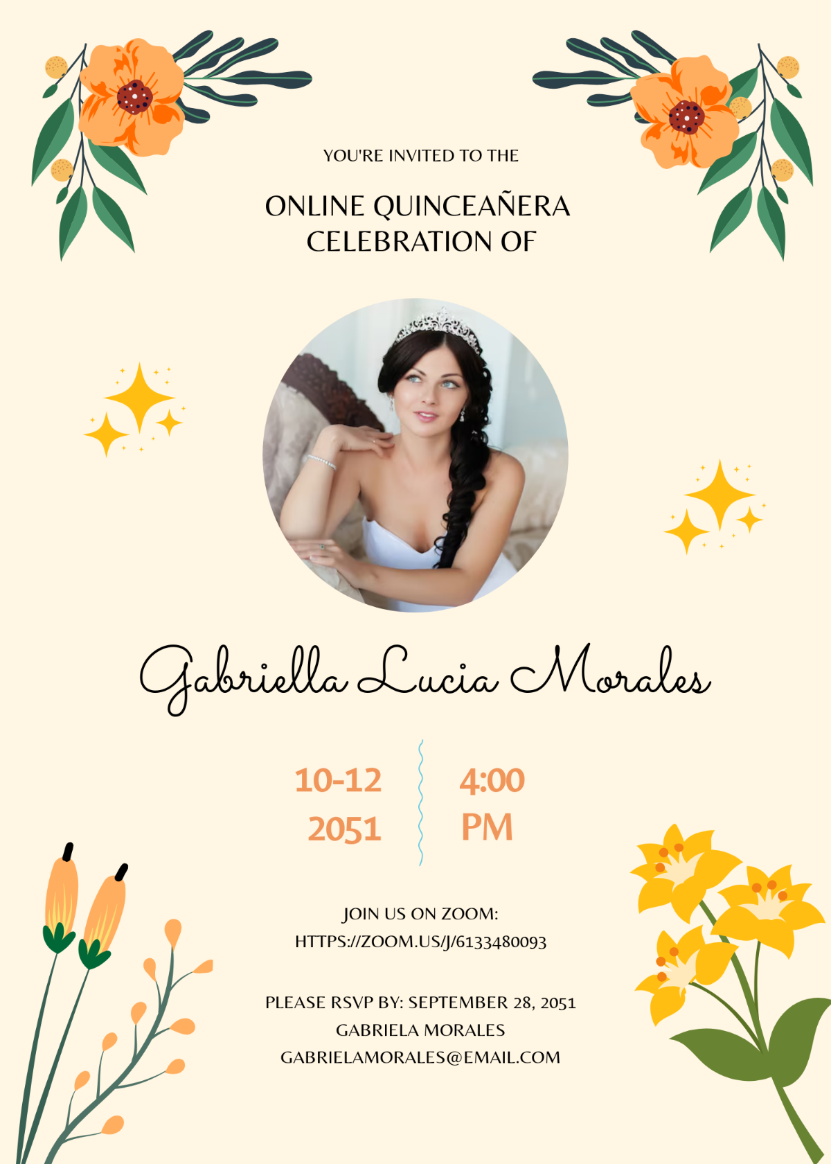 Online Quinceañera Invitation