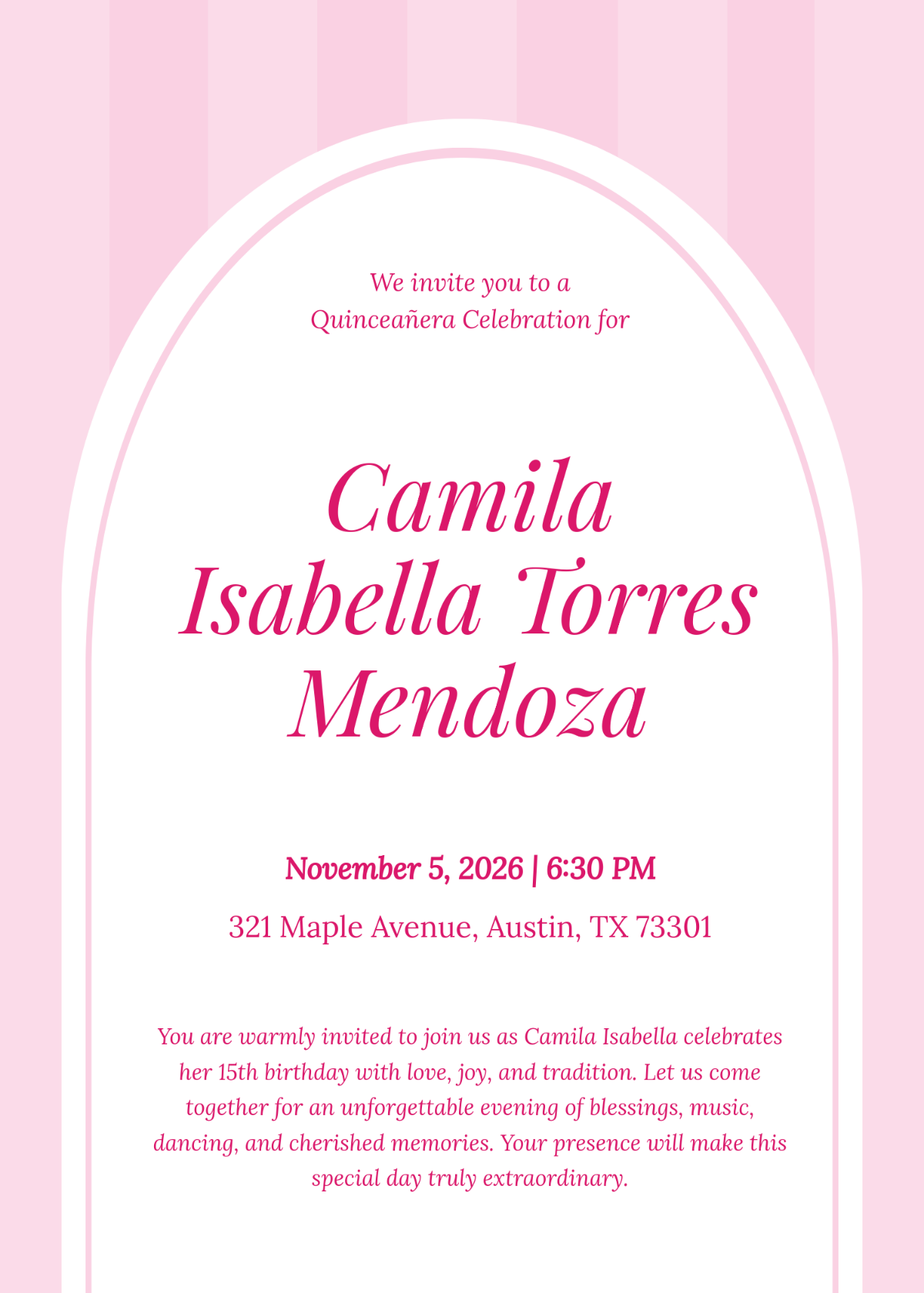 Free Printable Quinceañera Invitation Template to Edit Online