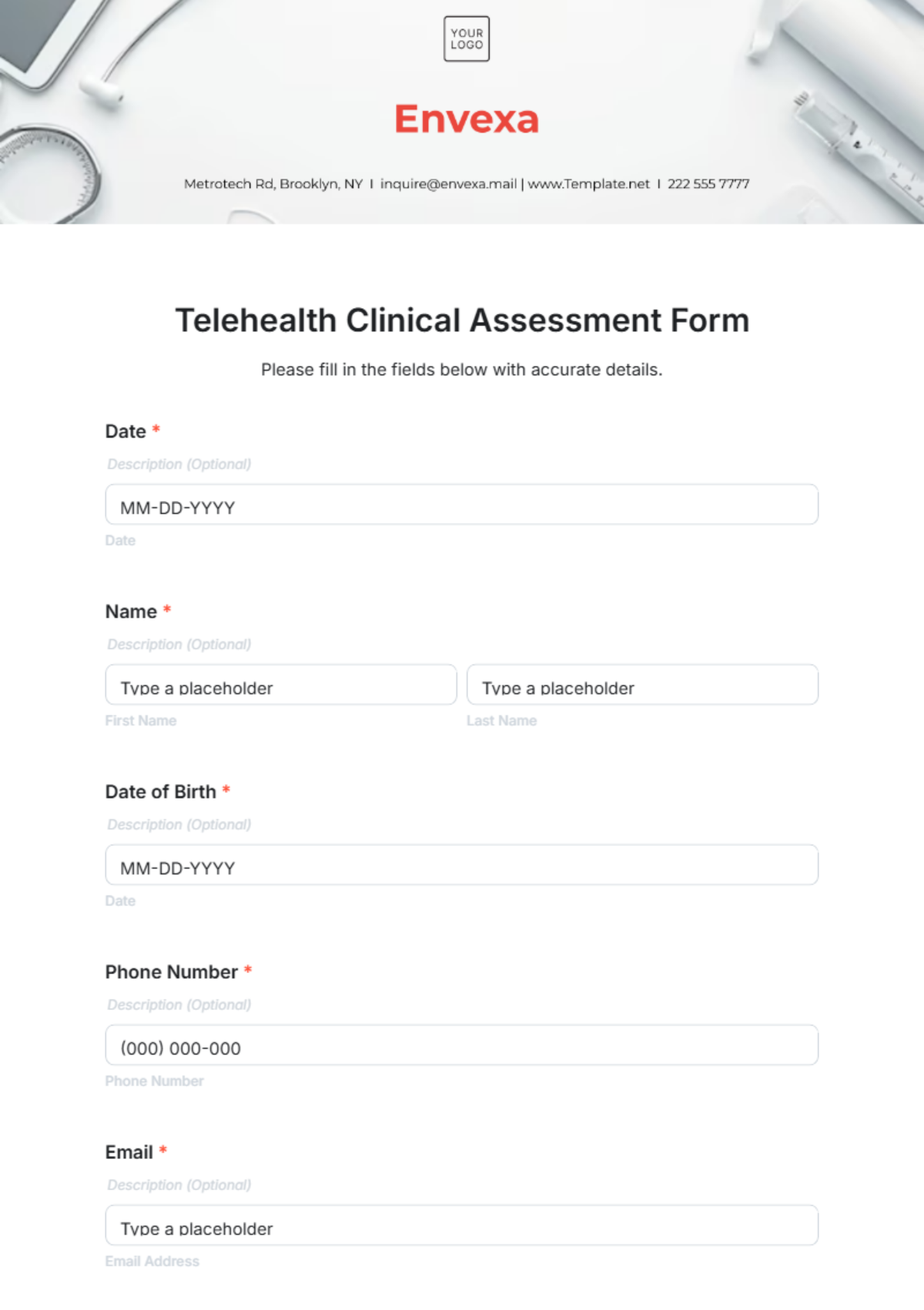 Telehealth Clinical Assessment Form Template - Edit Online & Download