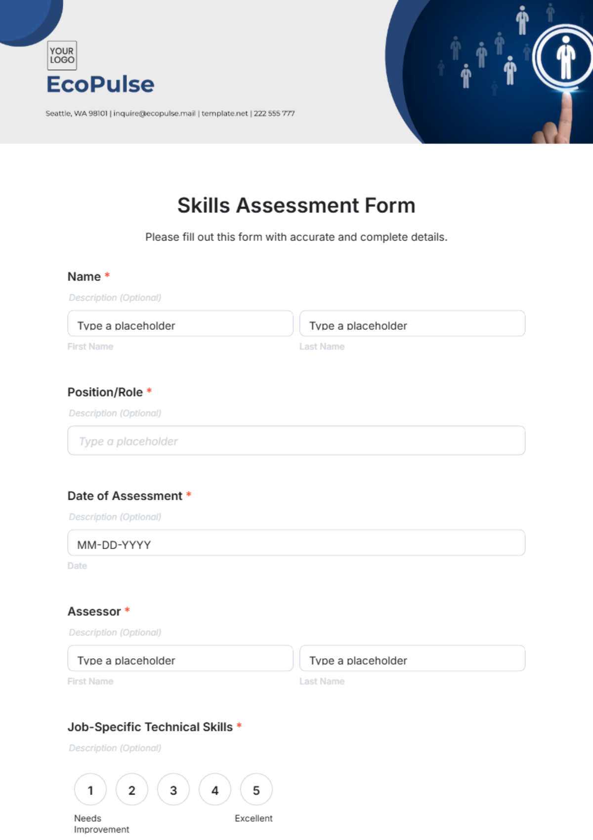 Skills Assessment Form Template - Edit Online & Download