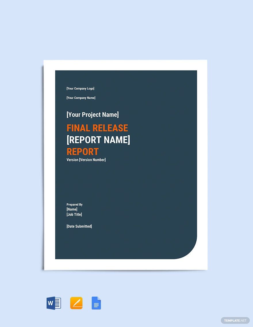 Final Release Report Template