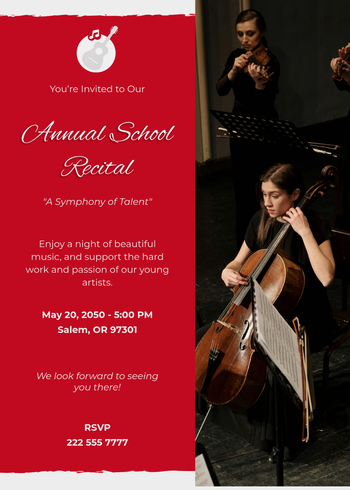 Music School Recital Invitation Template - Download | Template.net