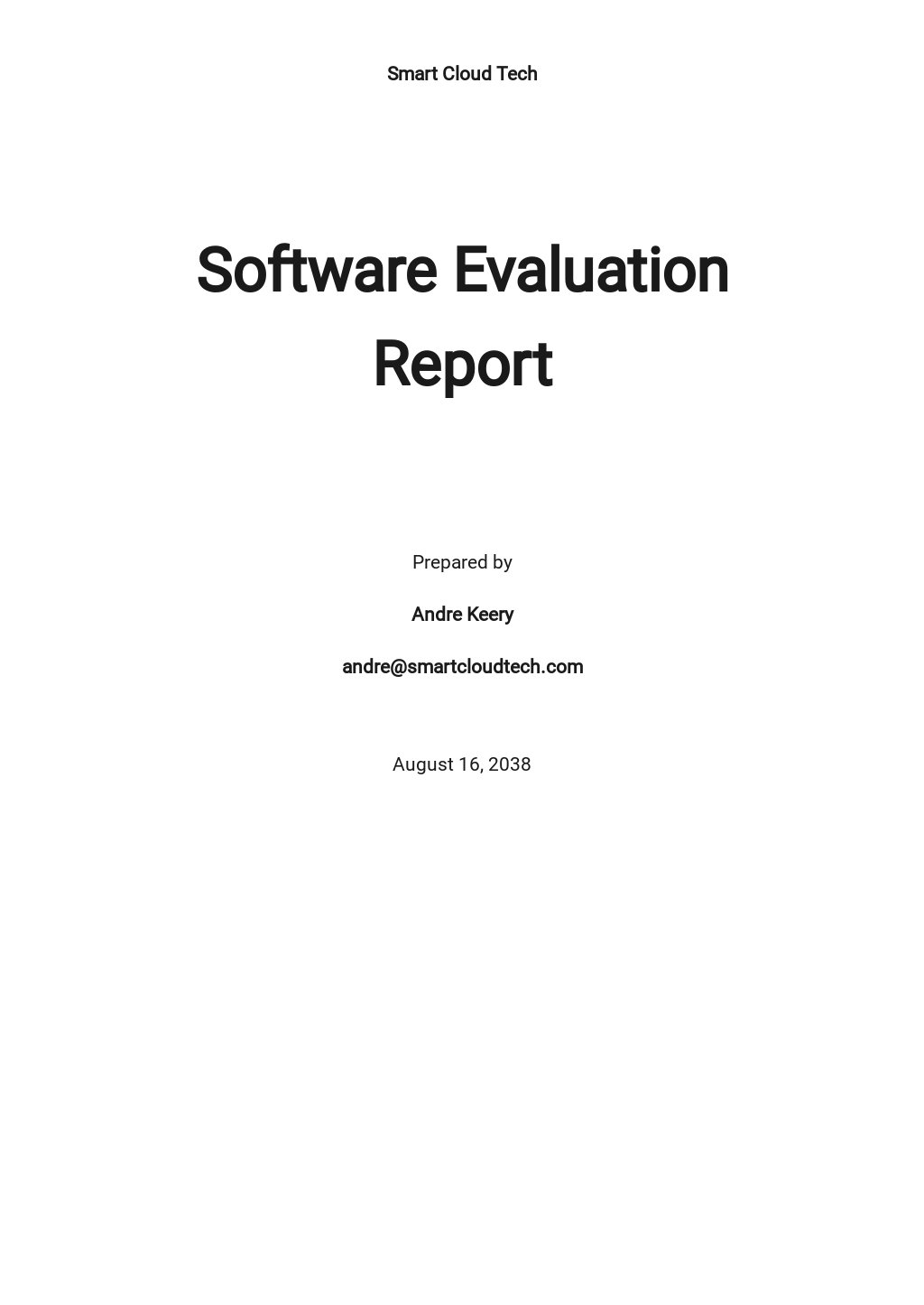 Software Evaluation Report Template Google Docs, Word