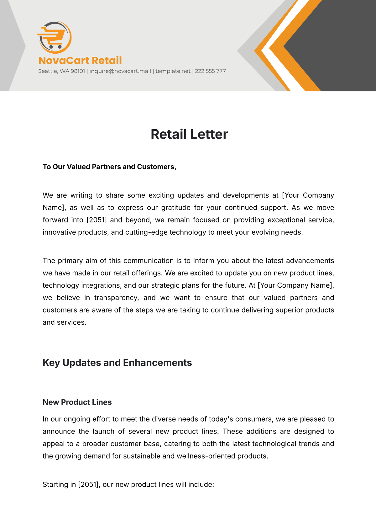 Retail Letter Template - Edit Online & Download