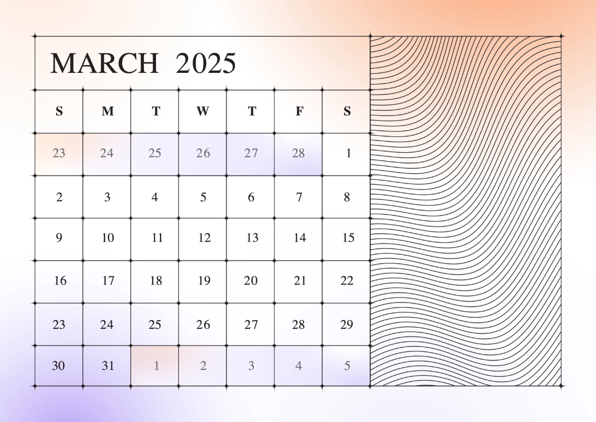 Free Blank 2025 Calendar Template to Edit Online