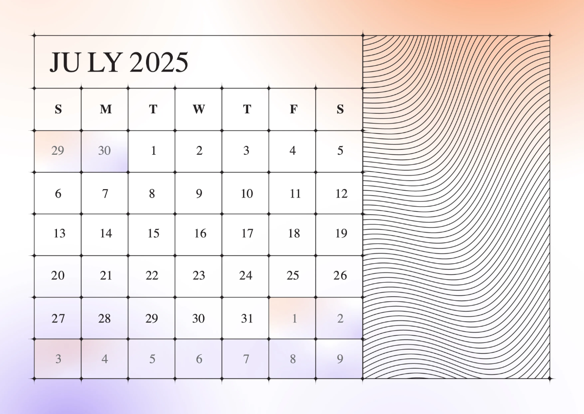Free Blank 2025 Calendar Template to Edit Online