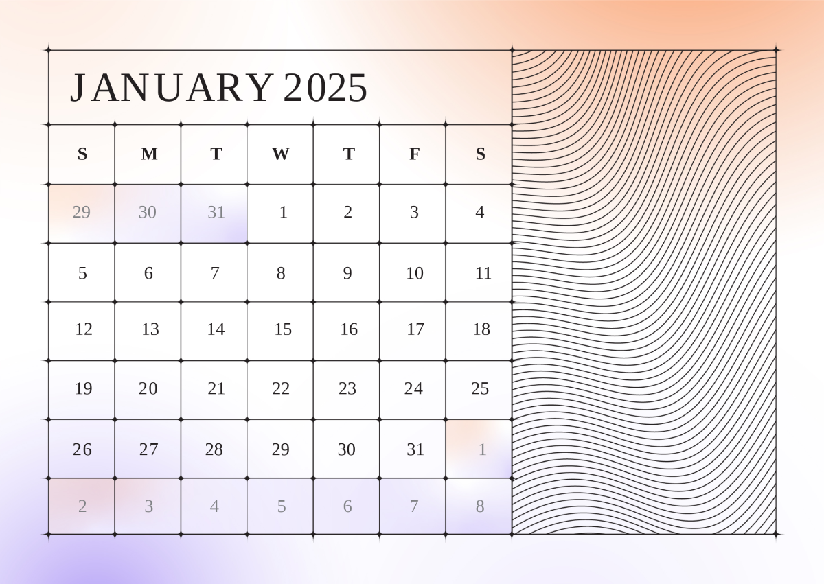 Free Blank 2025 Calendar Template