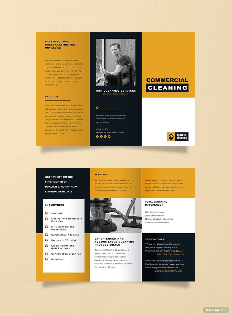 Commercial Cleaning Brochure Template