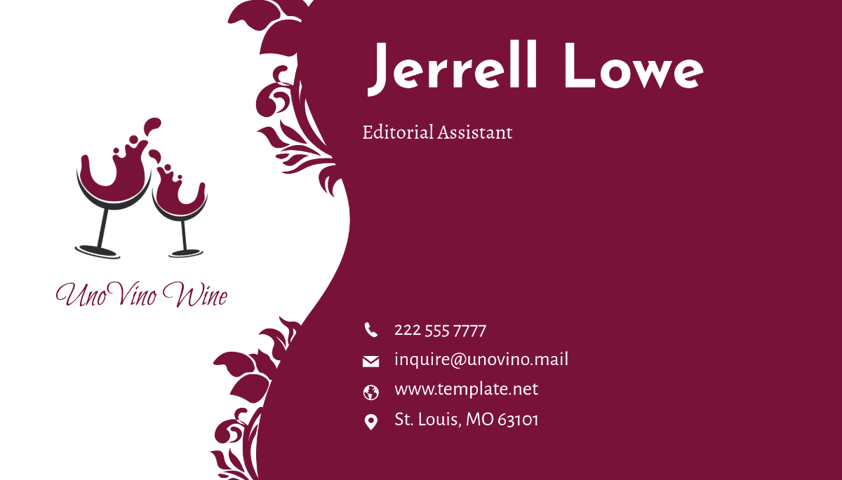 Wine Business Card Template - Edit Online & Download